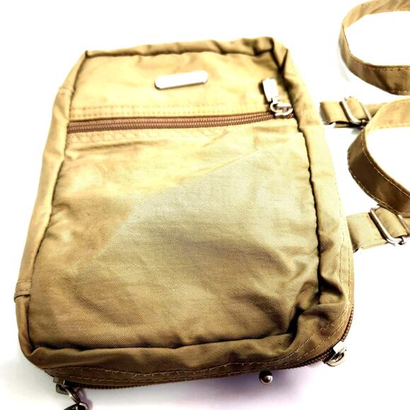 Baggallini Travel Small Multi-Pocket Khaki 2 Way Crossbody / Belt Bag Organizer - Picture 1 of 12